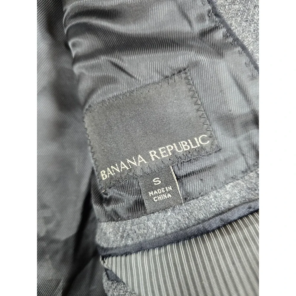 Banana Republic Overcoat Mens Small Gray Wool Italian Fabric Mario Bellucci
